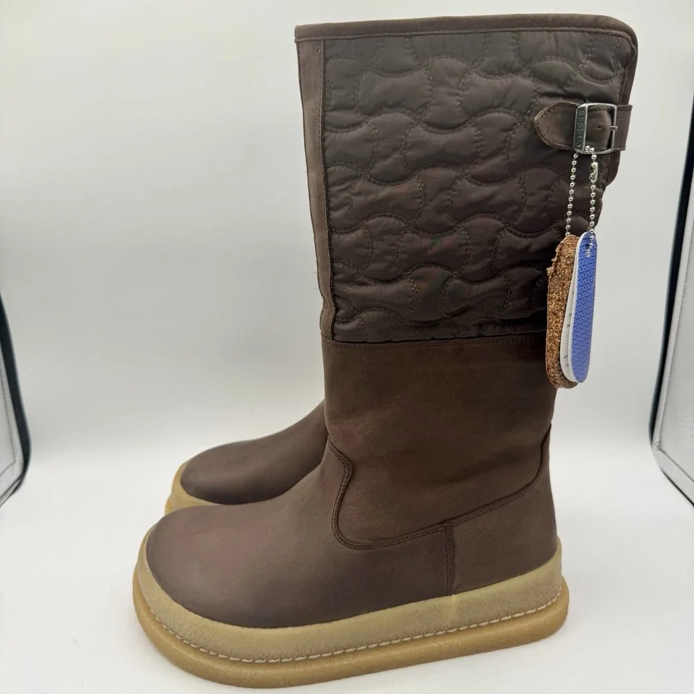 Birkenstock Iskut‎ Boots Women's Size 7 EU 38 Brown Leather Fleece-Lined